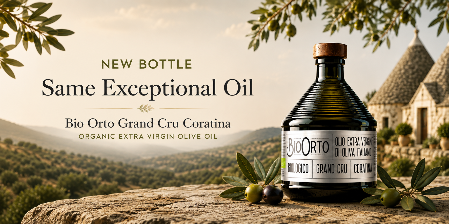 Bio Orto Trulli Bottle Grand Cru Coratina Extra Virgin Olive Oil from Apulia