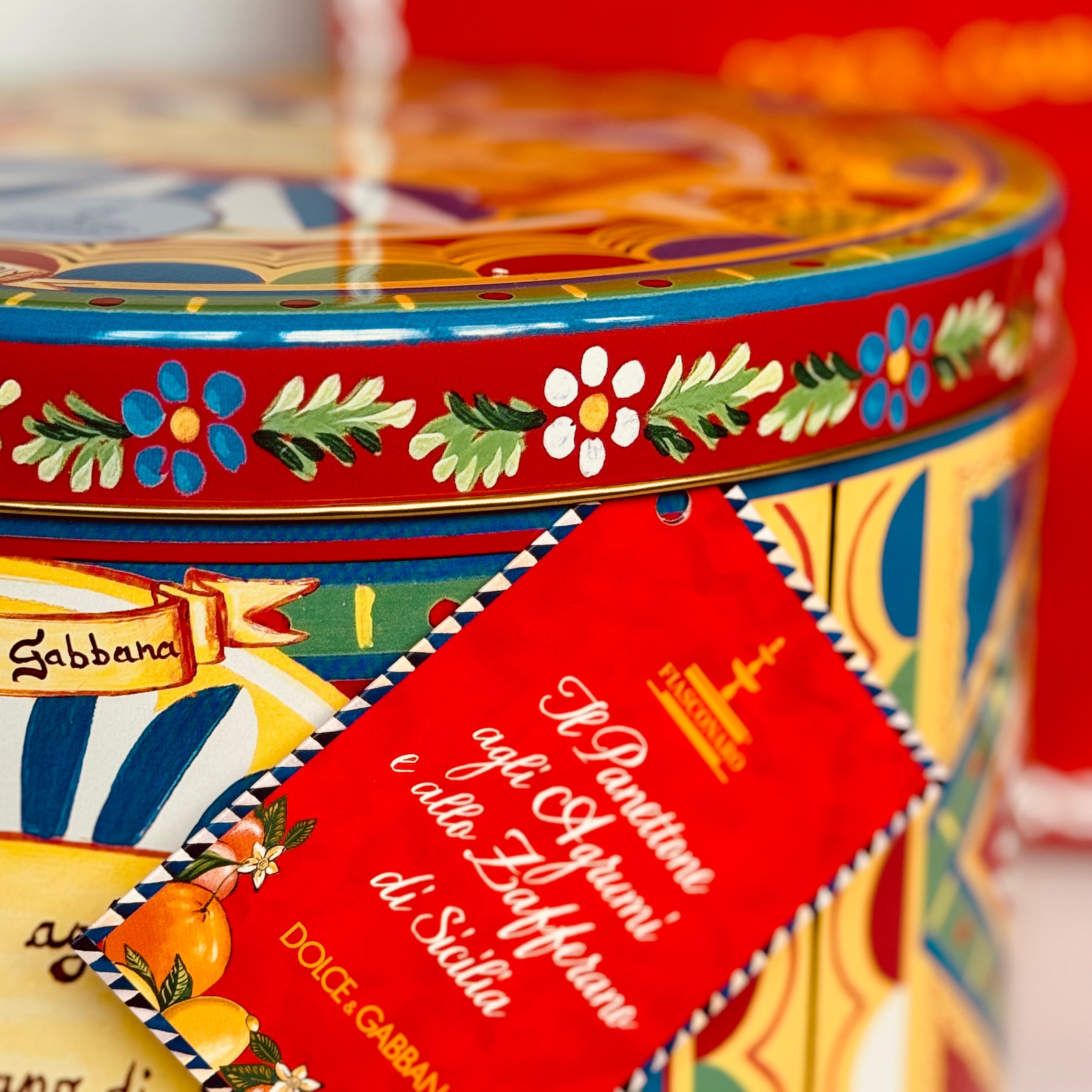 Dolce & Gabbana Sicilian Citrus & Saffron Panettone 500g - Green & Blue Tin