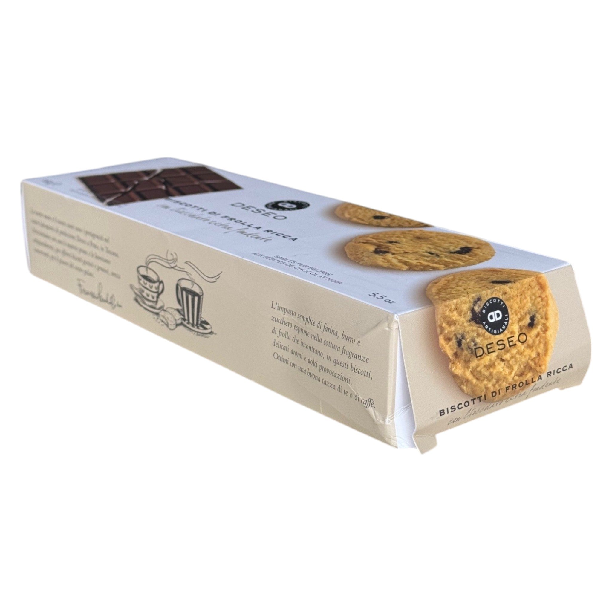 Deseo Dark Chocolate Shortbread Biscuits 160g - DAMAGED BOX Feast Italy