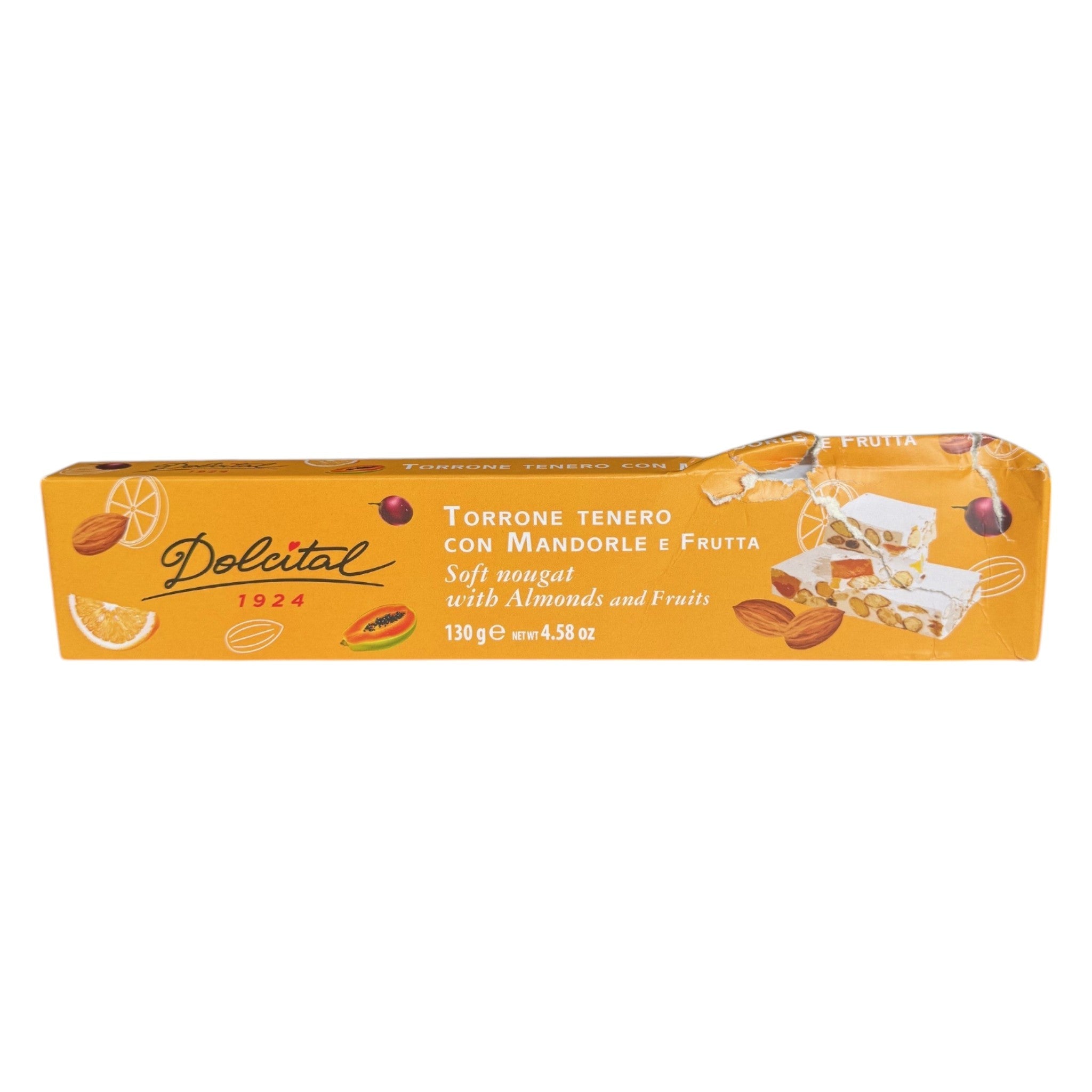 Dolcital Candied Fruit & Almond Soft Nougat 130g - DAMAGED BOX Feast Italy