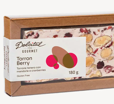 Dolcital Gourmet Soft Nougat with Almonds and Cranberries - 180g Feast Italy