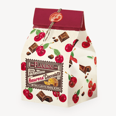 Flamigni Amarena Cherry & Chocolate Panettone in Bag - 500g Feast Italy
