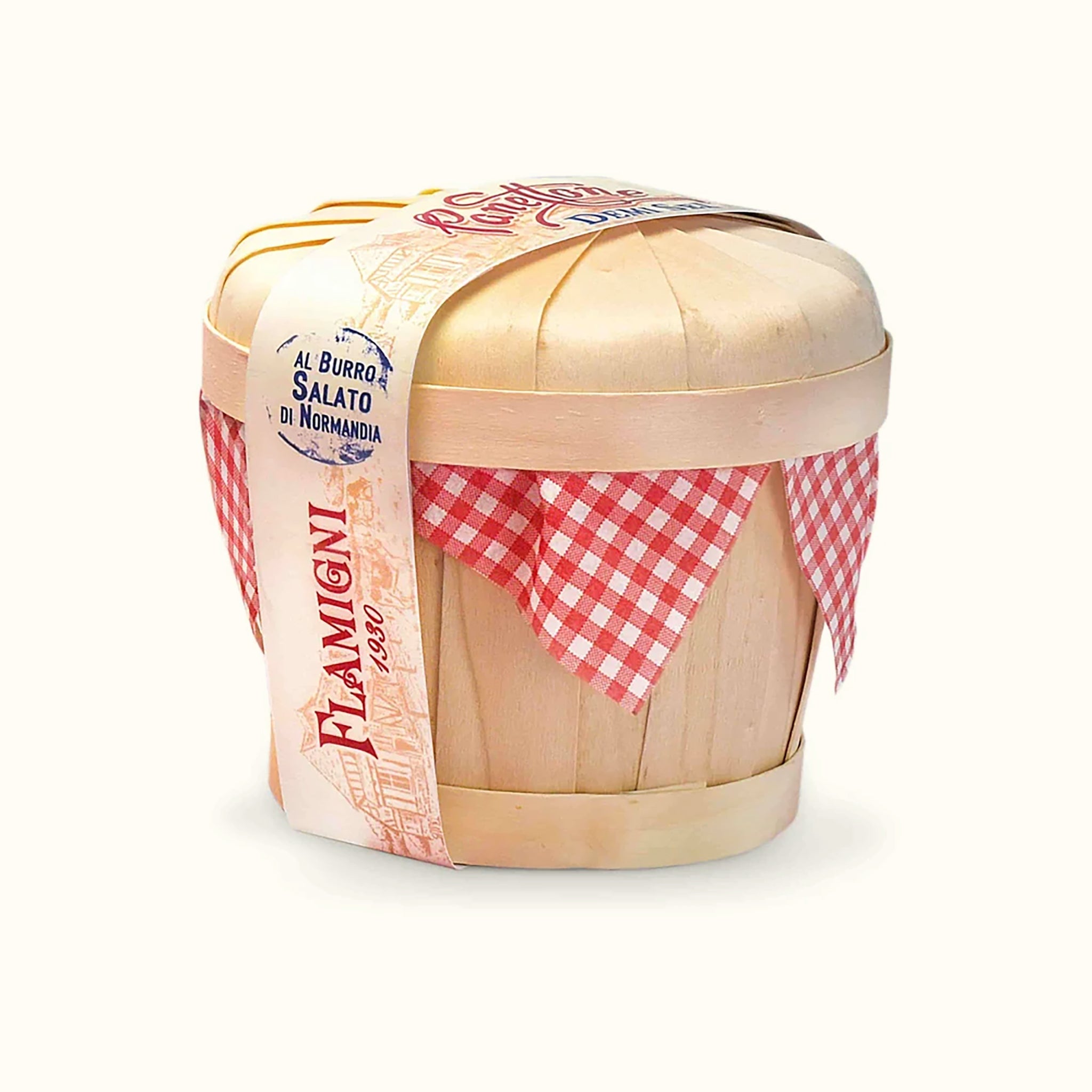 Flamigni Demi Sel Panettone in Wood Basket - 500g Feast Italy