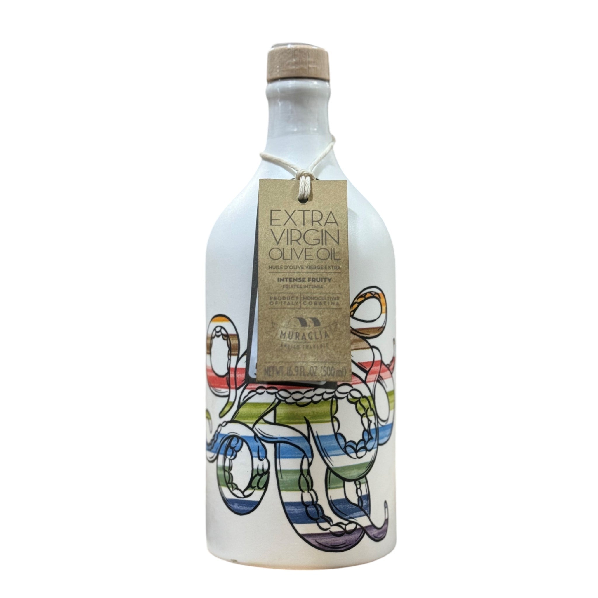 Frantoio Muraglia POP ART Octopus Intense Fruity Extra Virgin Olive Oil in Ceramic Bottle 500ml - OILY LABEL Feast Italy