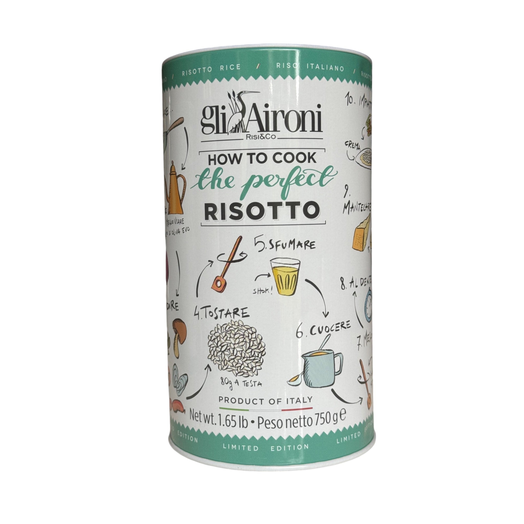 Gli Aironi The Perfect Risotto Carnaroli Rice from Piedmont 750g - DENTED TIN Feast Italy