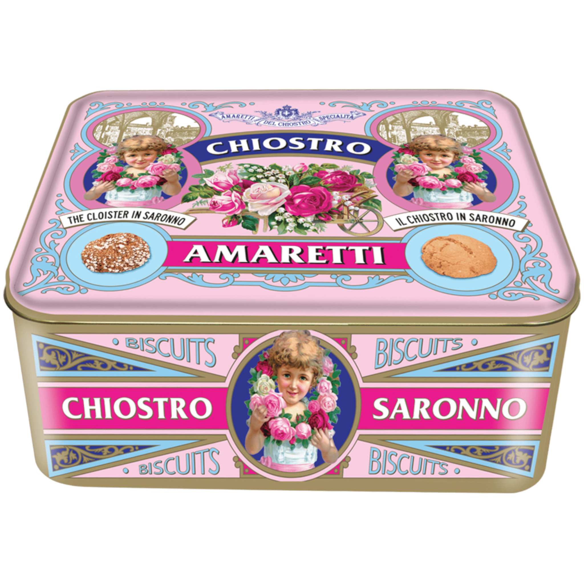 Lazzaroni Amaretti Biscuits Crunchy and Soft Selection Vintage Tin 225g Feast Italy