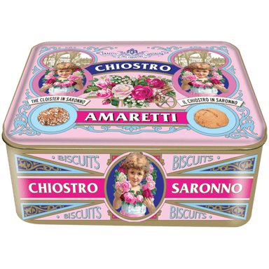 Lazzaroni Amaretti Biscuits Crunchy and Soft Selection Vintage Tin 225g Feast Italy