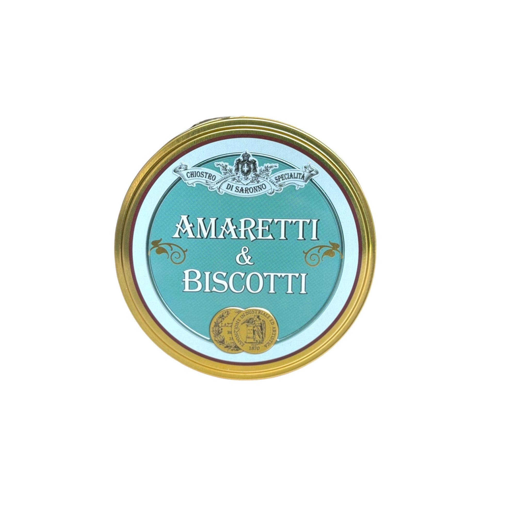 Lazzaroni Amaretti Crunchy & Soft Biscuits in Retro Conchiglia Tin 300g Feast Italy