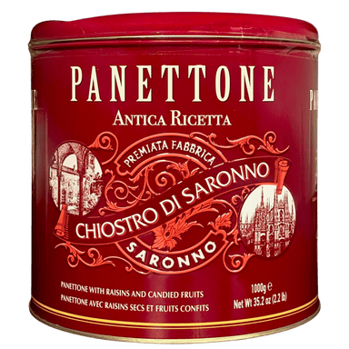 Lazzaroni Panettone Classico in Vintage Red Tin 1kg - DENTED TIN Feast Italy
