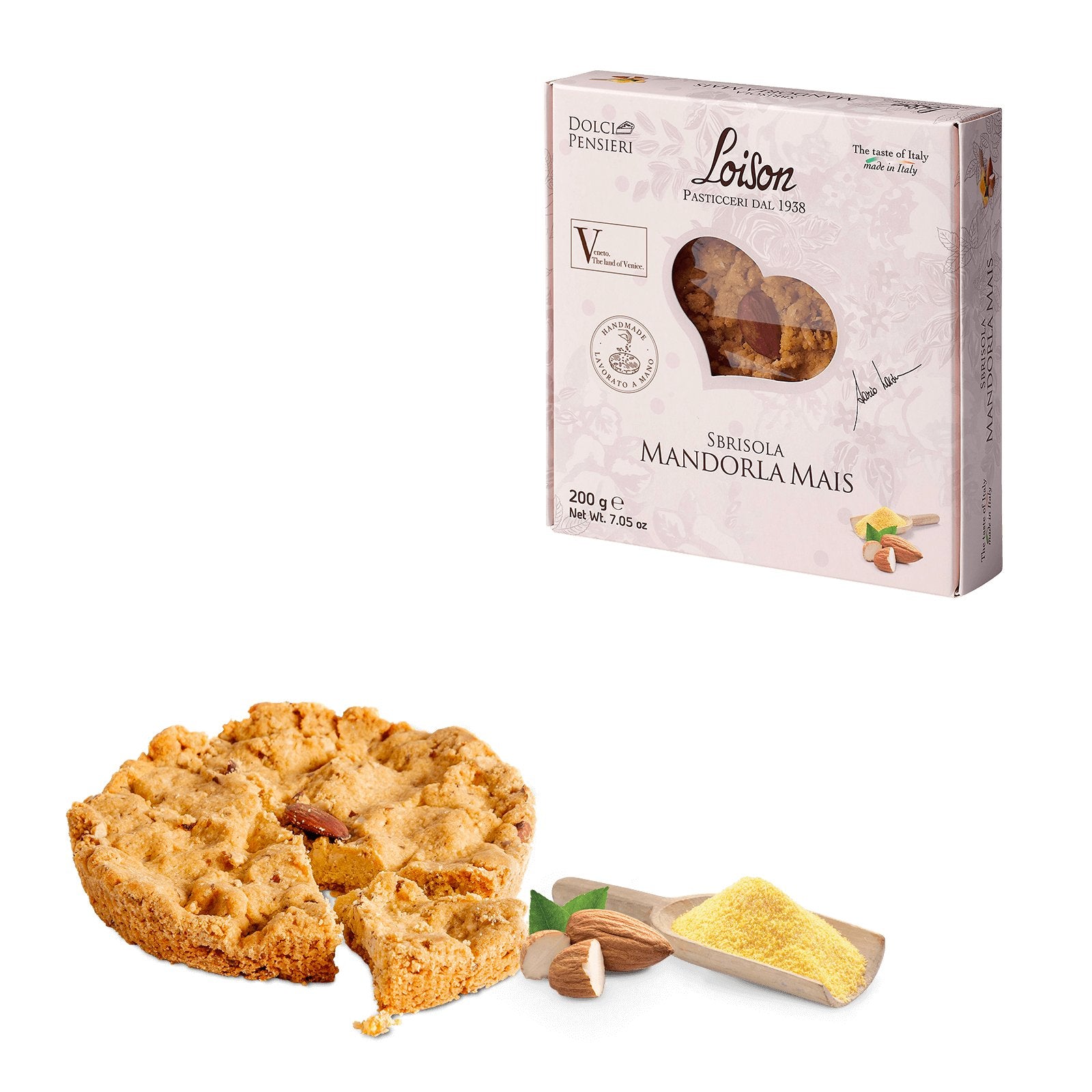 Loison Almond and Corn Flour Sbrisola Crumble Cake 200g Feast Italy