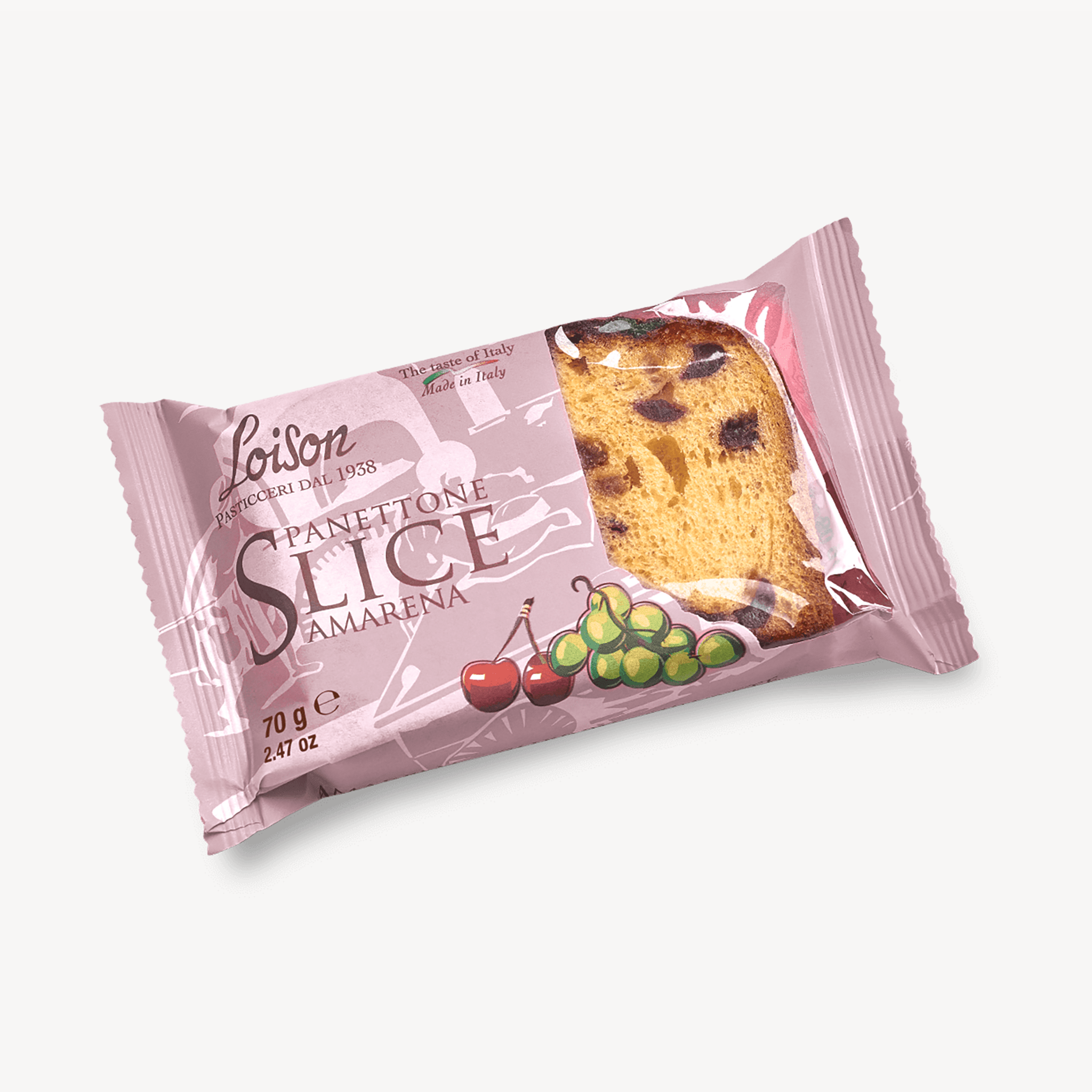 Loison Amarena Cherry Panettone Slice - 70g Feast Italy