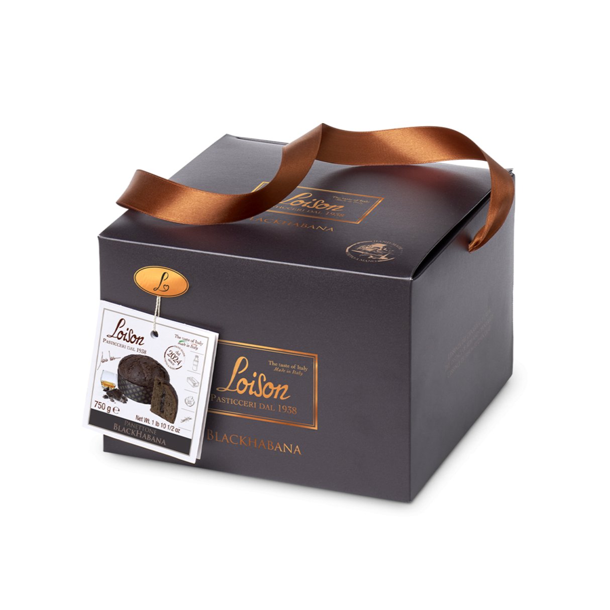 Loison Black Habana Panettone – Dark Chocolate & Rum Cream with Madagascar Vanilla 750g Feast Italy