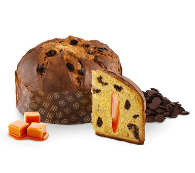 Loison Chocolate & Salted Caramel Panettone in Limited Edition Tartan Tin 750g Feast Italy