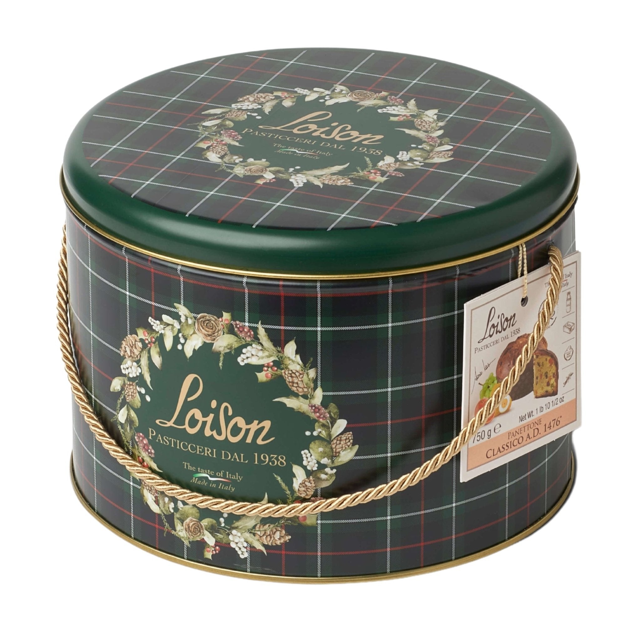 Loison Classic Panettone Limited Edition Tartan Tin 750g Feast Italy