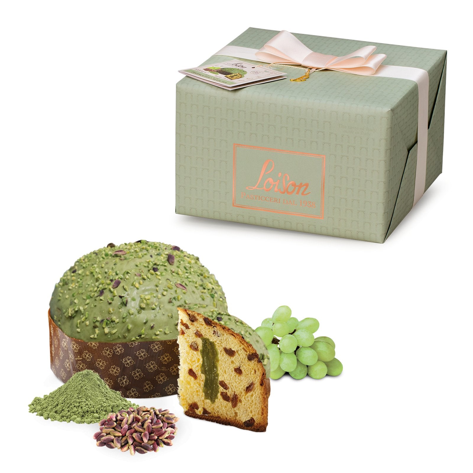 Loison Genesi Collection Pistachio & Matcha Panettone 1kg Feast Italy