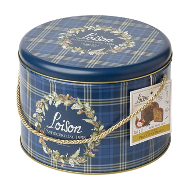 Loison Pear & Chocolate Panettone in Limited Edition Tartan Tin 750g Feast Italy