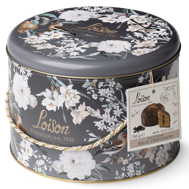 Loison Royal Chocolate Panettone in Limited Edition Flower Tin 750g Feast Italy