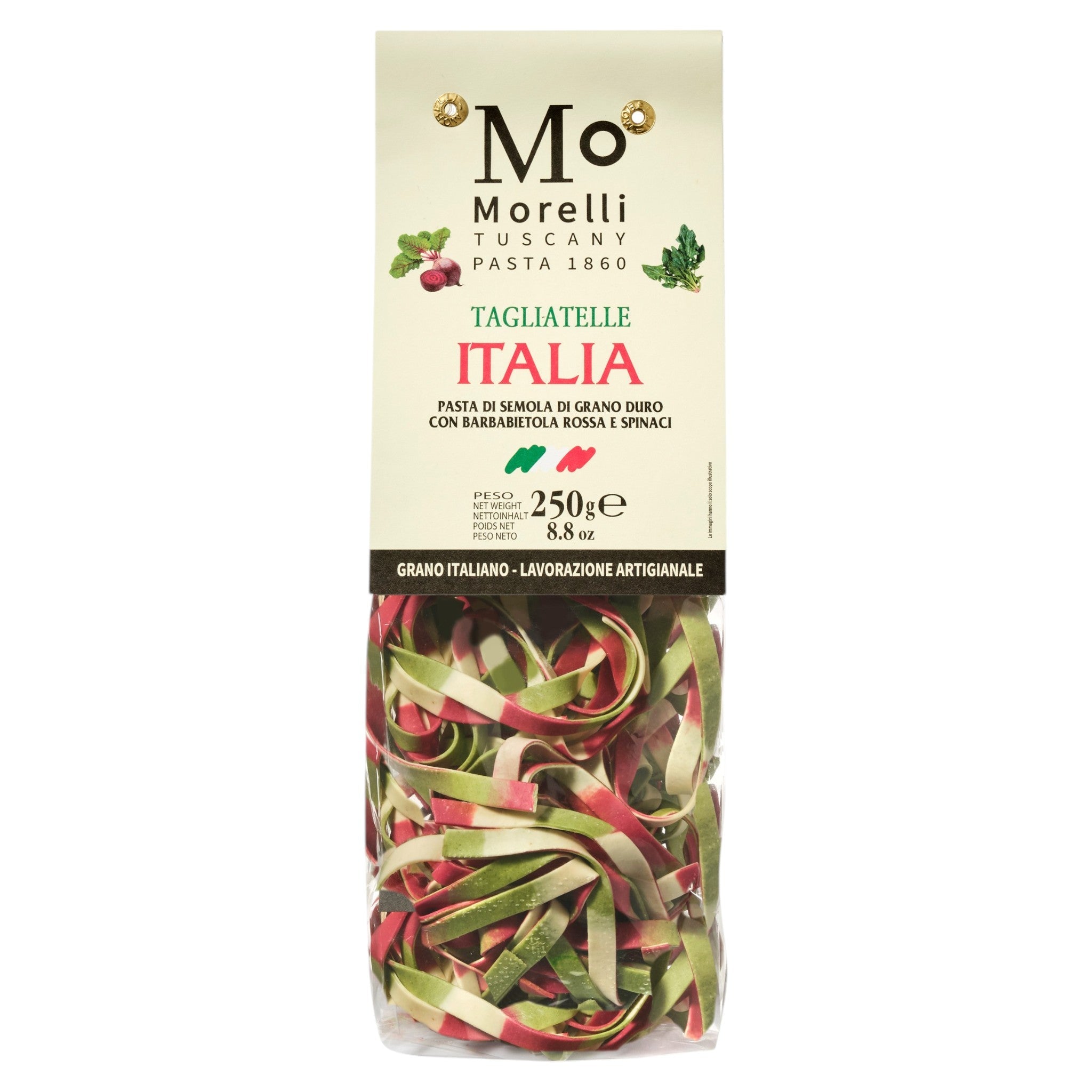 Pasta Morelli Tagliatelle Italia – Red Beet & Spinach Pasta – Tuscany – 250g Feast Italy