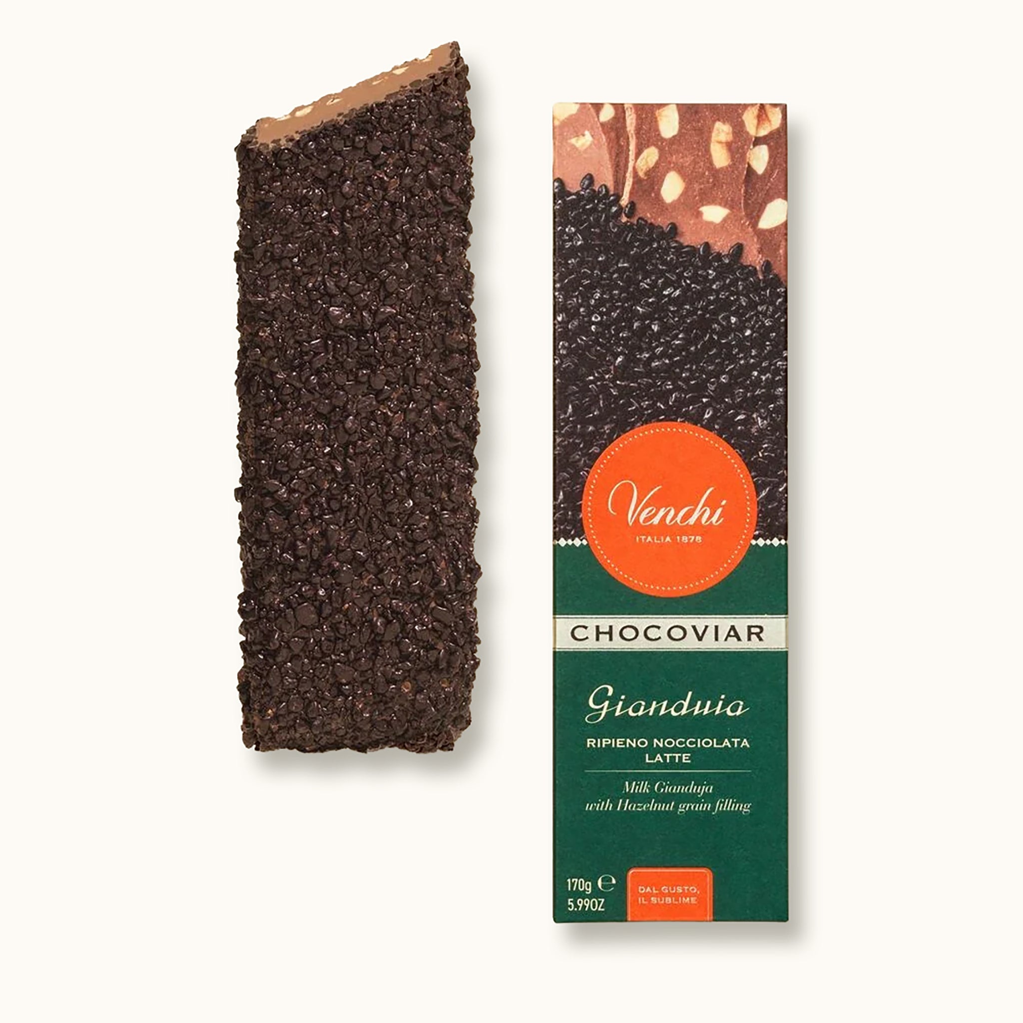 Venchi Chococaviar Soft Bar Milk Gianduia - 170g Feast Italy