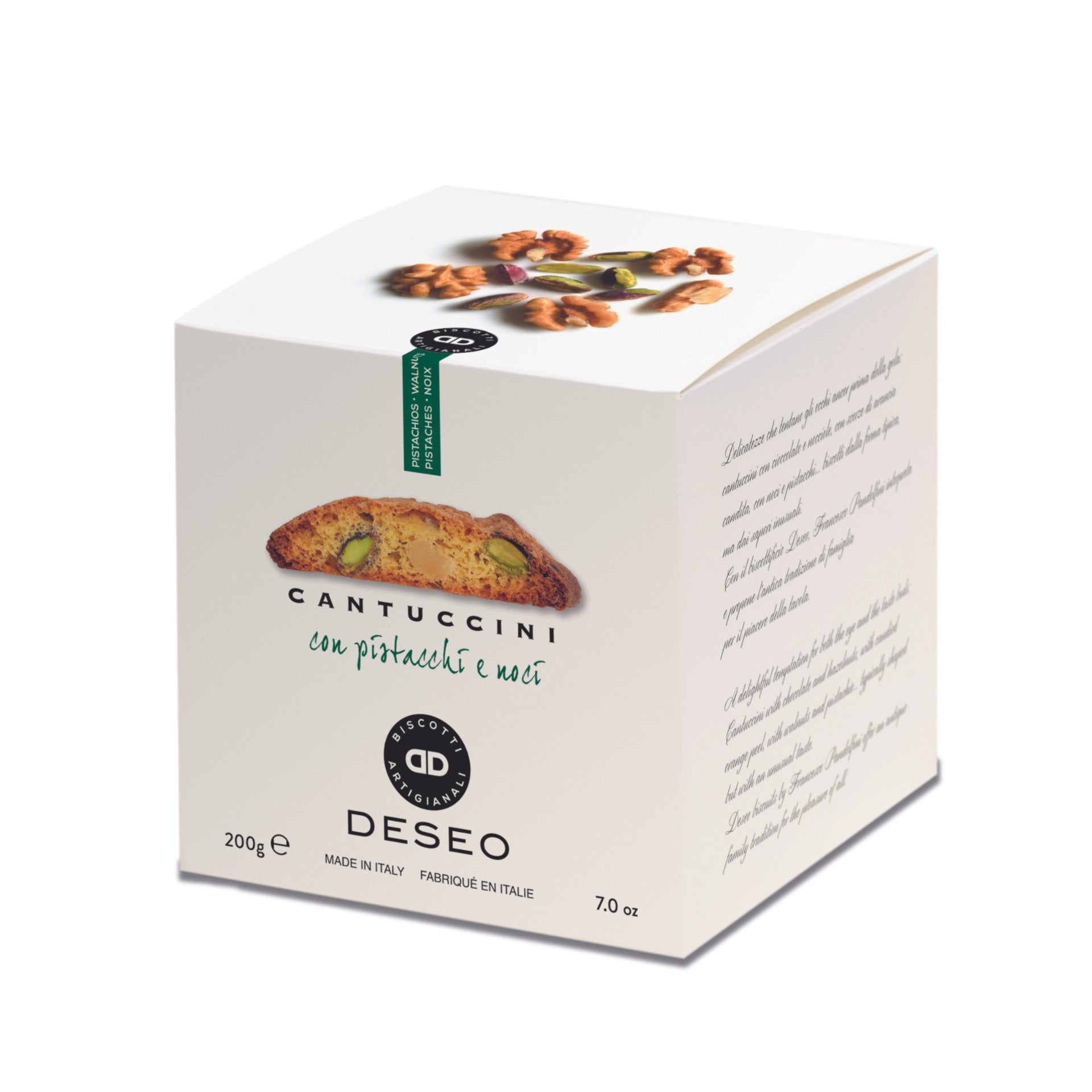 Deseo Artisan Cantuccini w/ Pistachio & Walnuts 200g Feast Italy