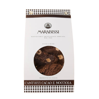 Marabissi Chocolate & Hazelnut Cantucci from Siena White Bag 200g Feast Italy