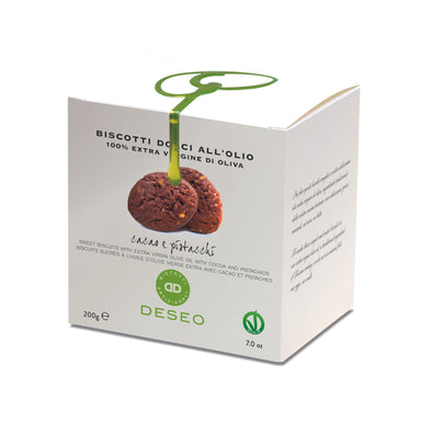 Deseo Cocoa & Pistachios Vegan Biscuits w/ Extra Virgin Olive Oil 200g Feast Italy