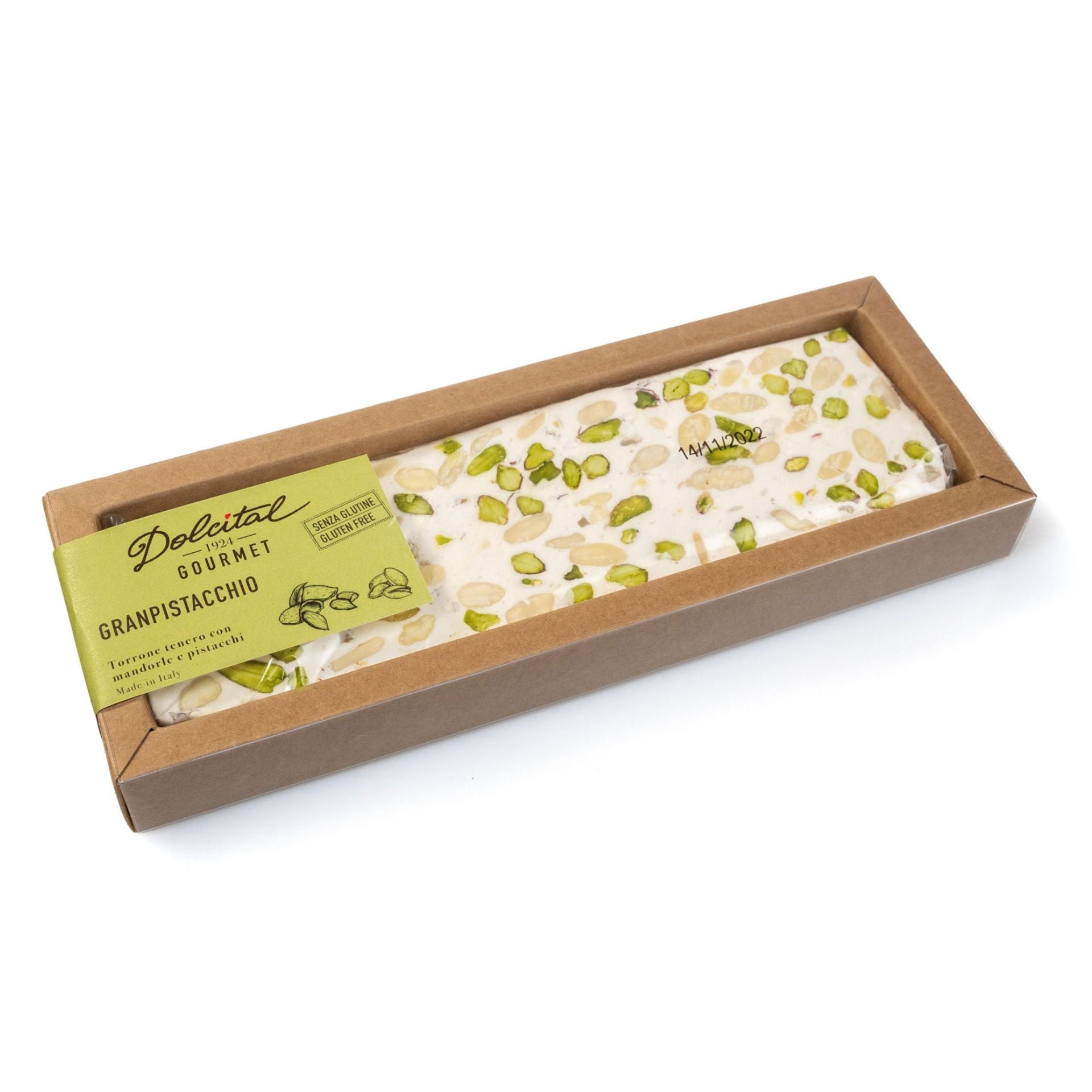 Dolcital Gourmet Soft Nougat with Pistachio & Almonds 180g Feast Italy