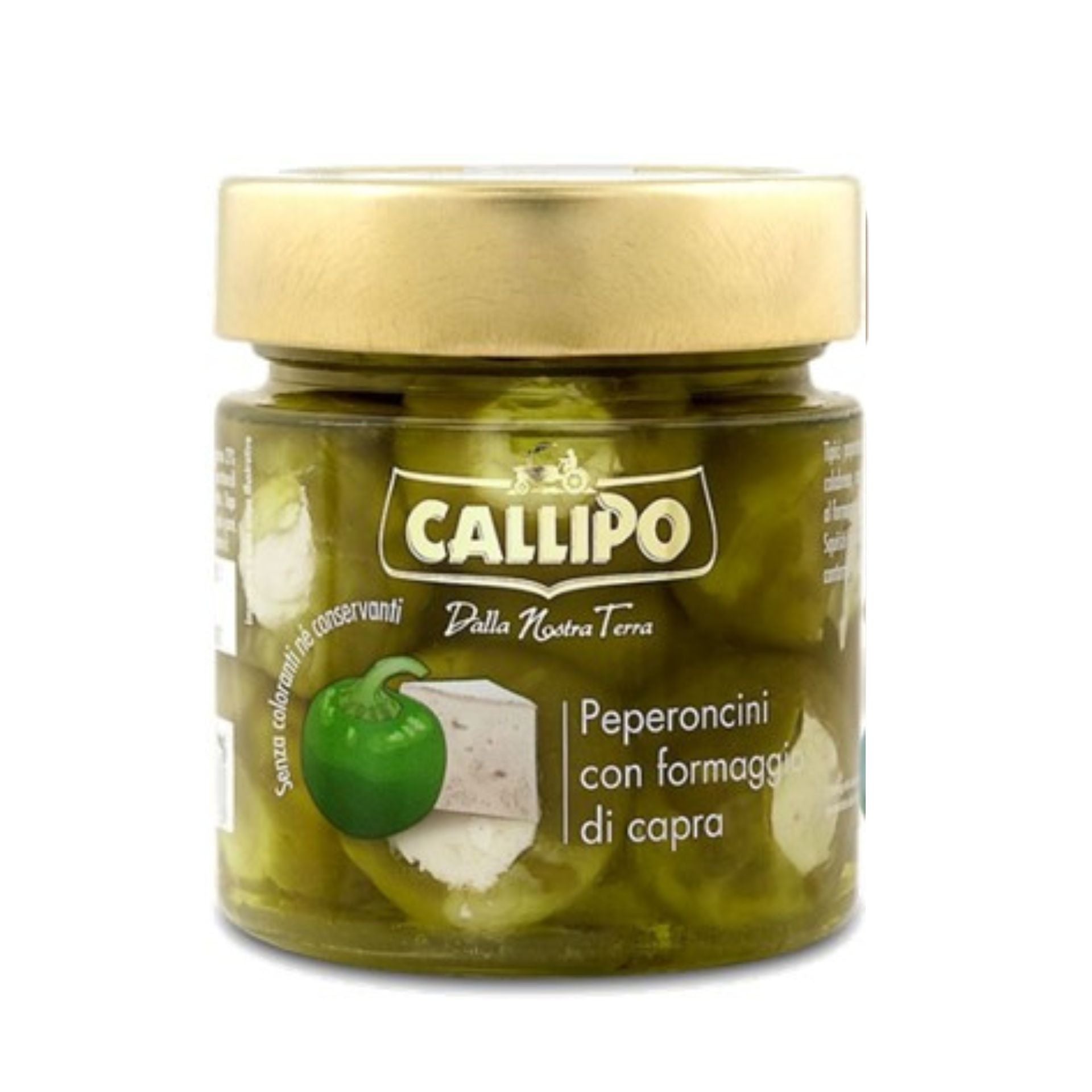 Callipo Green Peppers Stuffed with Goats Cheese 240g Feast Italy