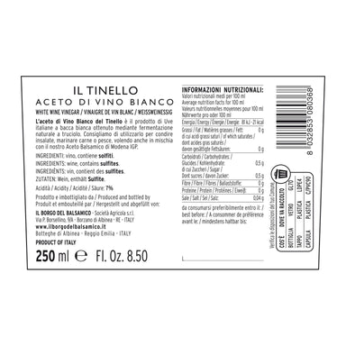 Il Borgo del Balsamico Il Tinello Il Bianco White Wine Vinegar 250ml Feast Italy