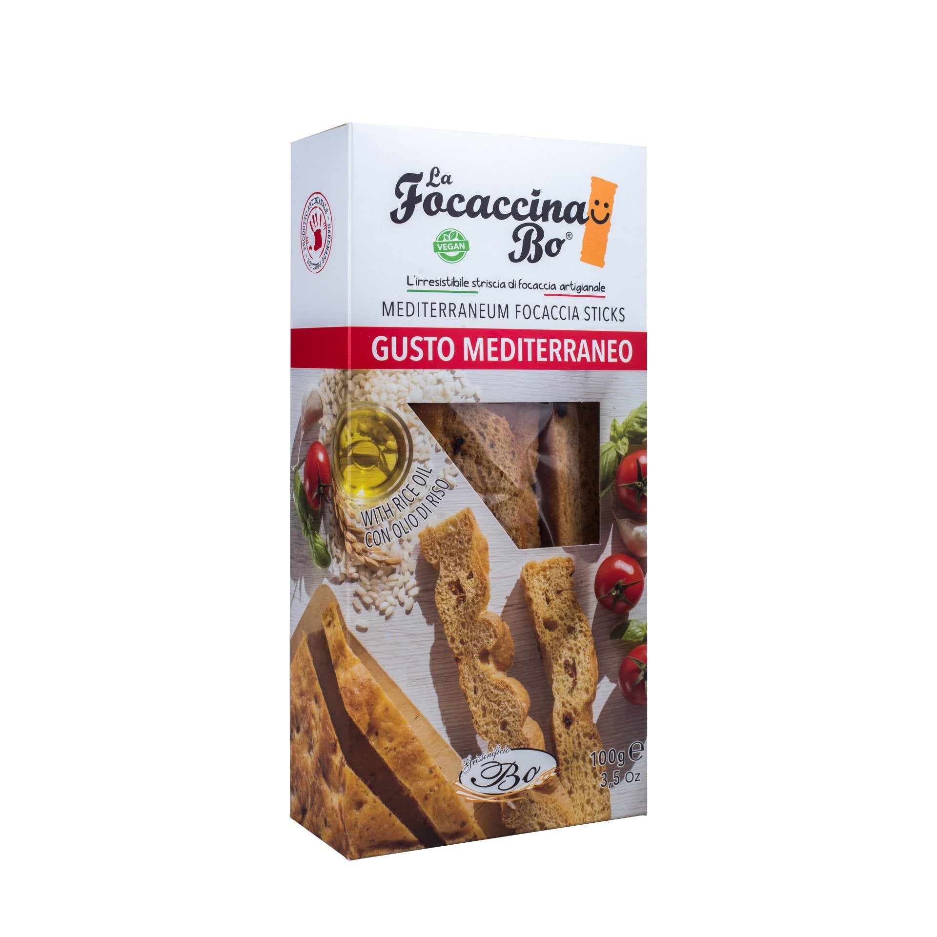 Grissinificio Bo Mediterranean Handmade Focaccina from Piedmont 100g Feast Italy