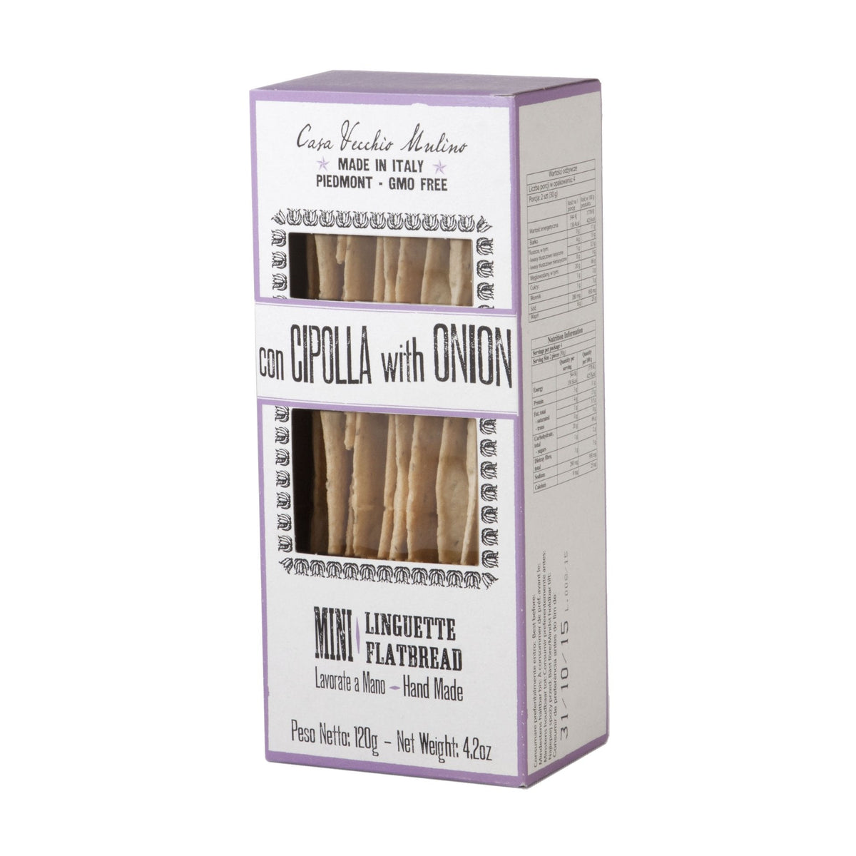 Casa Vecchio Mulino Mini Linguette Flatbread with Onions 120g — Feast Italy