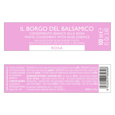 Il Borgo del Balsamico White Vinegar Condiment with Rose Essence 100ml Feast Italy